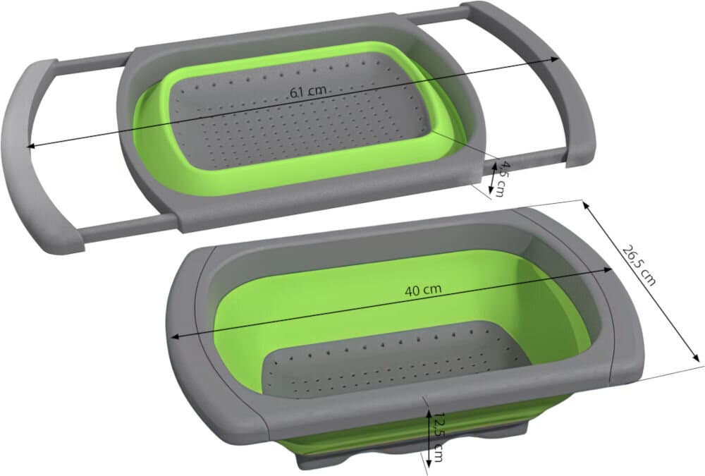 MultiCedzak - silikonowy, rozsuwany, składany durszlak